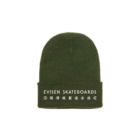 evisen Skateboarsd E Kanji Beanie (verde militare)