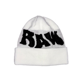 Raw Hide OG Logo Beanie (White/Black)