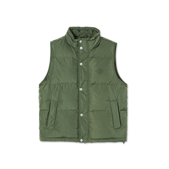 gilet in pile puffer oliva chiaro